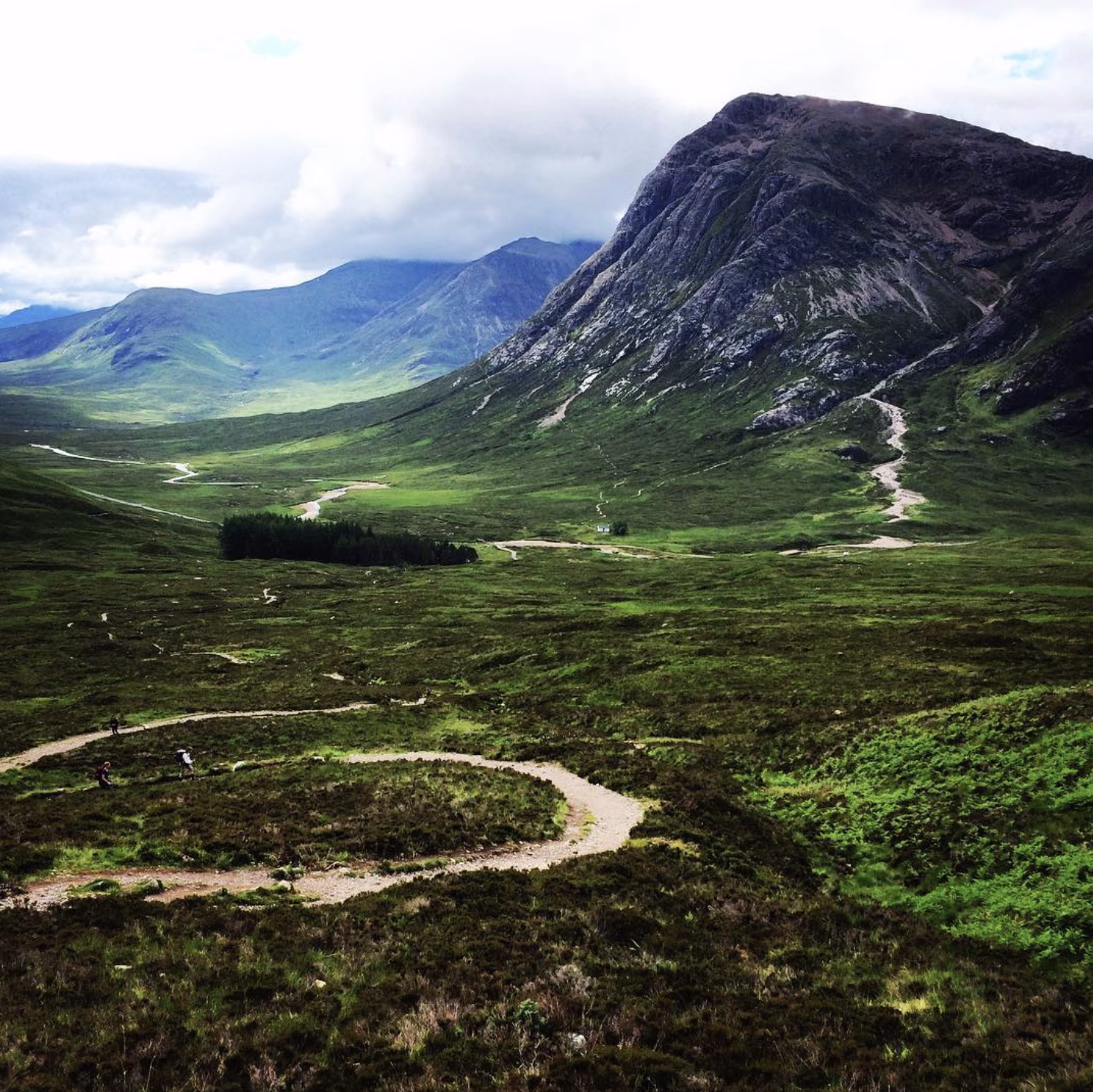 The view of Devil’s Staircase in West Highland Way hike, Scotland